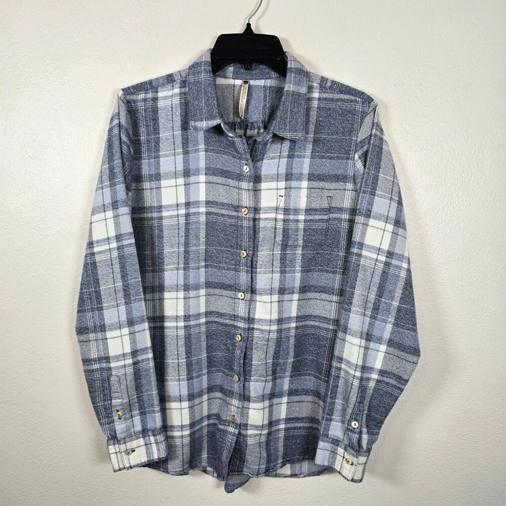 Kuhl Kamila Flannel Shirt Women's M Blue Plaid Gorpcore Granola Girl Outdoorcore
